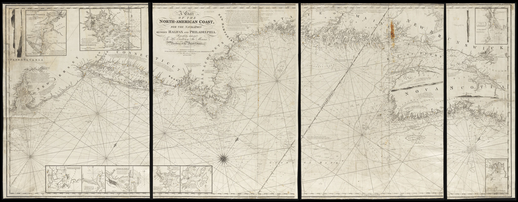 A chart of the North-American coast, for the navigation between Halifax and Philadelphia
