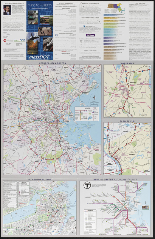 Massachusetts official transportation map