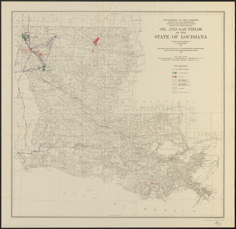 Oil and gas fields of the state of Louisiana