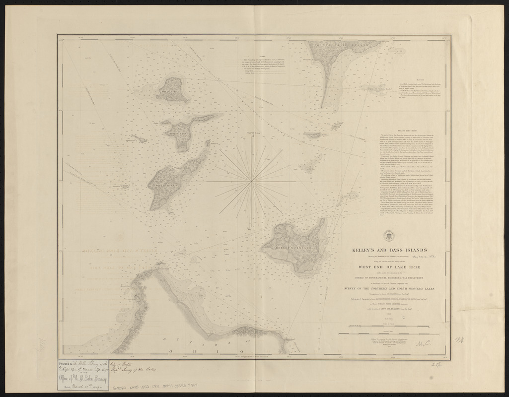 Kelley's and Bass Islands showing the harbors of refuge in their vicinity being an extract from the survey of the west end of Lake Erie made under the direction of the Bureau of Topographical Engineers, War Department in obedience to acts of Congress requiring the survey of the northern and northwestern lakes