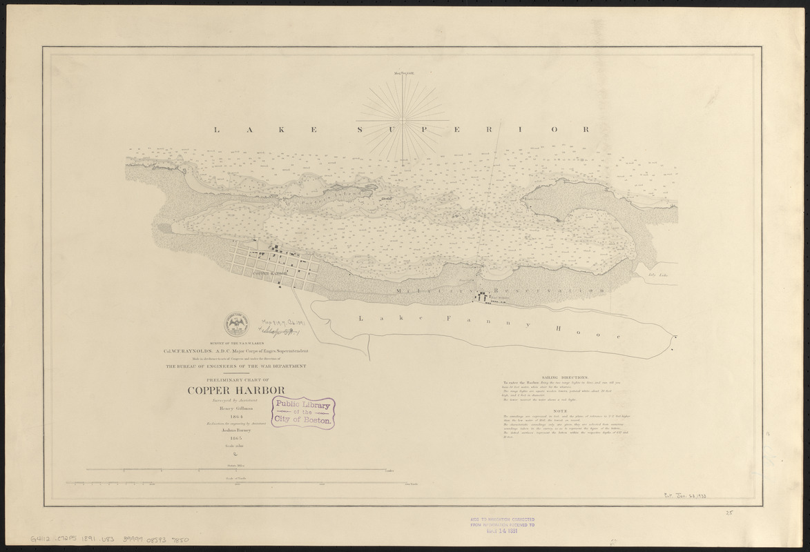 Preliminary chart of Copper Harbor