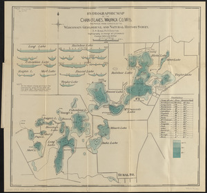 Hydrographic map of the Chain-O'-Lakes, Waupaca Co. Wis.