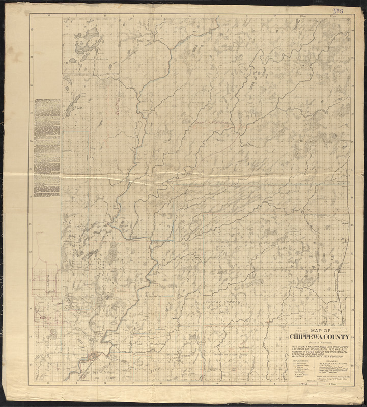 Map of Chippewa County, state of Wisconsin