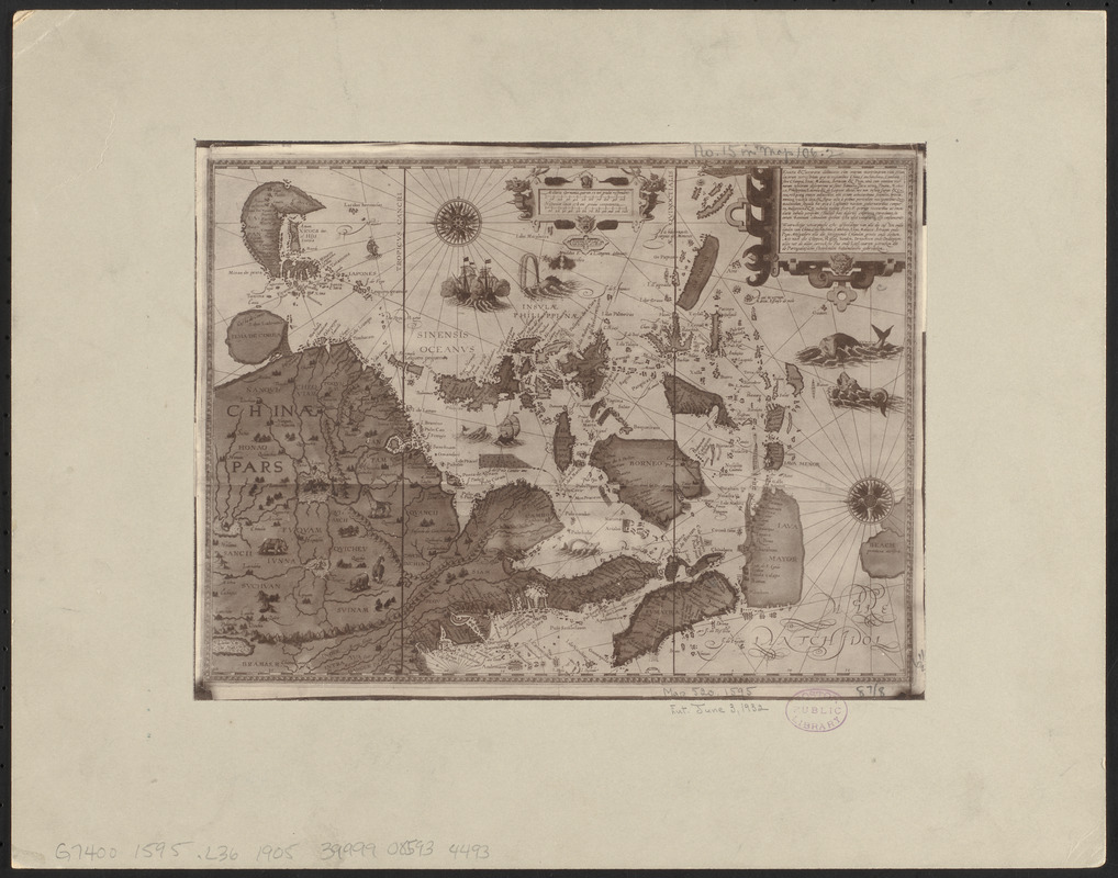 Exacta & accurata delineatio cùm orarum maritimarum tùm etjam locorum terrestrium qvæ in regionibus China, Cauchinchina, Camboja sive Champa, Syao, Malacca, Arracan et Pegu, unà cum omnium vicinarum insularum descriptione ut sunt Samatra, Java utraque, Timora, Moluccae, Philippinae, Luconja et de Leqveos dictae, nec non insulae Japan & Corea ...