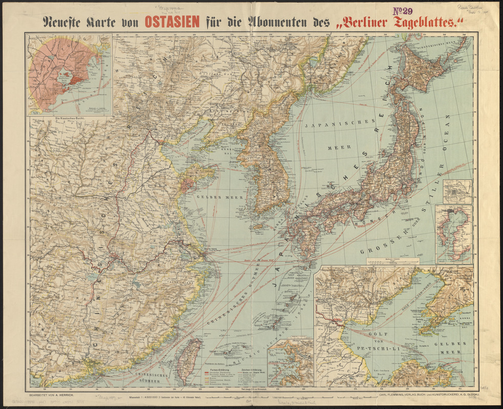 Neueste karte von Ostasien für die abonnenten des "Berliner Tageblattes"
