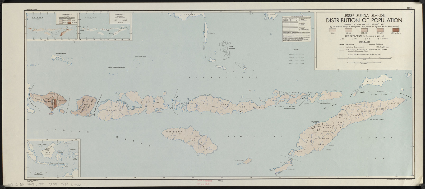 Lesser Sunda Islands, distribution of population