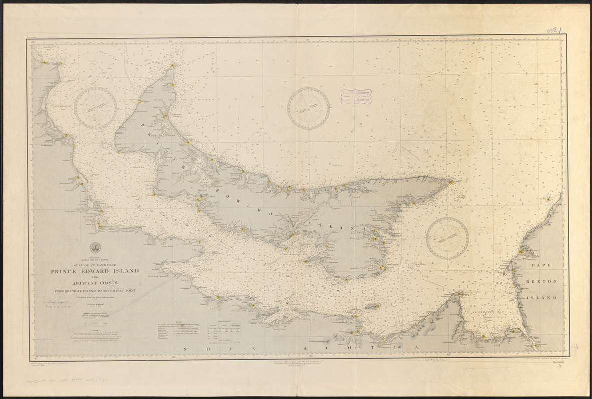 North America, Dominion of Canada, Gulf of St. Lawrence, Prince Edward Island and adjacent coasts, from Sea Wolf Island to Escuminac Point