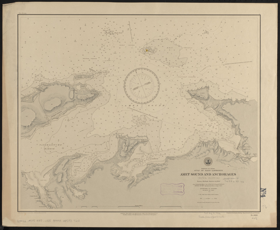 Dominion of Canada, Gulf of Saint Lawrence, Amet Sound and anchorages (Nova Scotia)