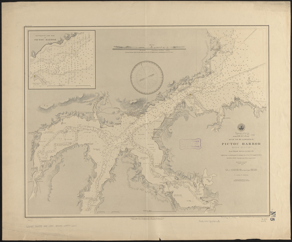 Dominion Nova Scotia Map Dominion Of Canada, Gulf Of St. Lawrence, Pictou Harbor (Nova Scotia) -  Norman B. Leventhal Map & Education Center