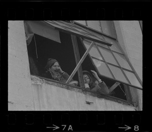 Women's liberationists in occupied Harvard building