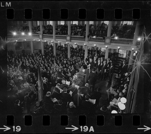 Mayor Kevin White swearing in the City Council at Faneuil Hall