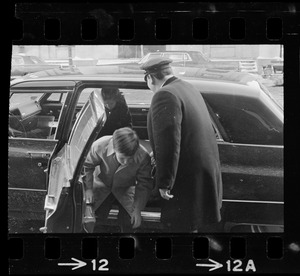 Mayor Kevin White's children arriving at his inauguration at Faneuil Hall