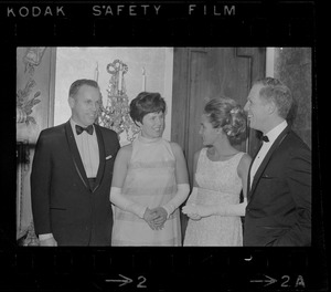 Two unidentified people with Kathryn White and Boston Mayor Kevin White at his inauguration ball