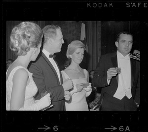 Kathryn White, Boston Mayor Kevin White, Mrs. Richard M. Dray, and Richard M. Dray at White's inauguration ball