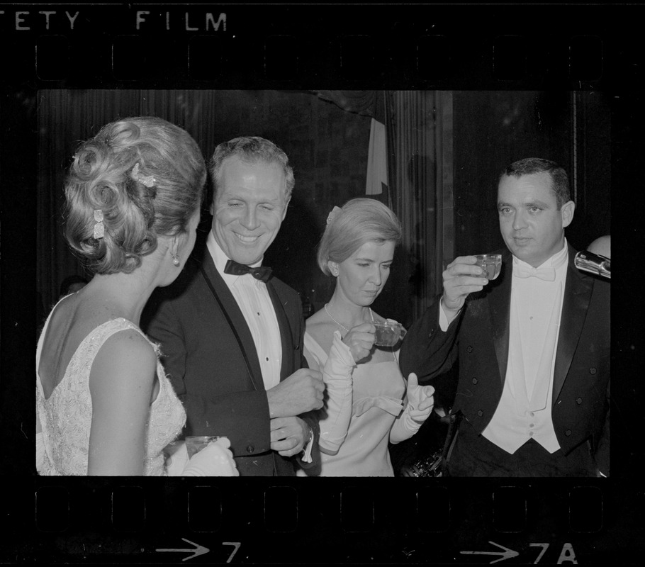 Kathryn White, Boston Mayor Kevin White, Mrs. Richard M. Dray, and Richard M. Dray at White's inauguration ball