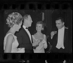 Kathryn White, Boston Mayor Kevin White, Mrs. Richard M. Dray, and Richard M. Dray at White's inauguration ball