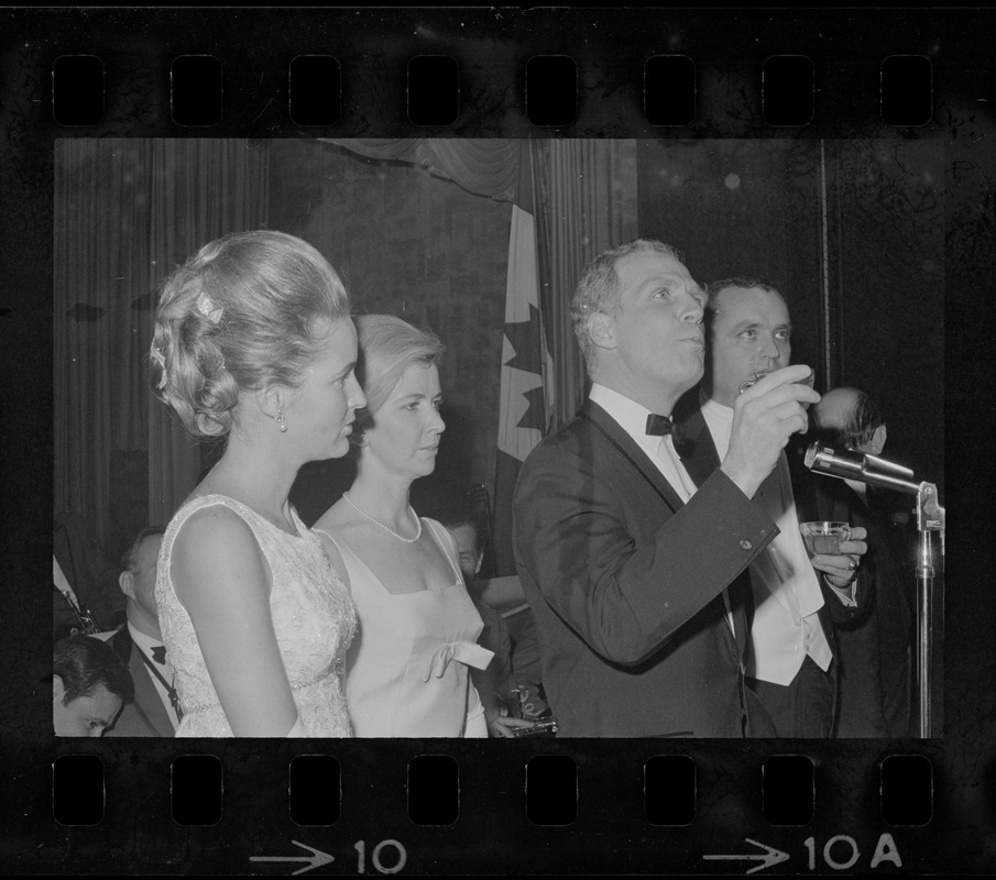 Kathryn White, Mrs. Richard M. Dray, Boston Mayor Kevin White, and Richard M. Dray at White's inauguration ball