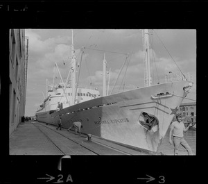 Russian oceanographic research ship Akademik Kurchatov docked at Commonwealth Pier