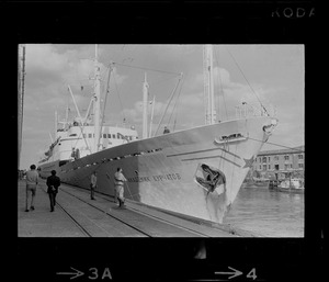 Russian oceanographic research ship Akademik Kurchatov docked at Commonwealth Pier