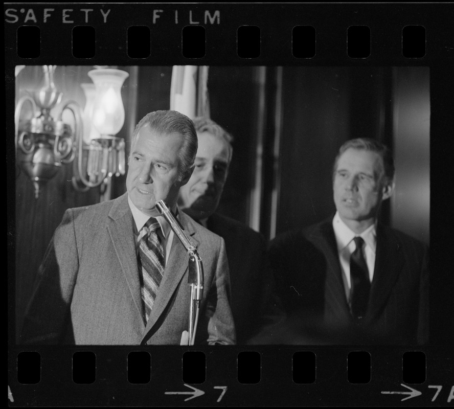 United States Vice President Spiro Agnew addresses luncheon honoring the Hellenic Chronicle at Marriot Hotel in Newton