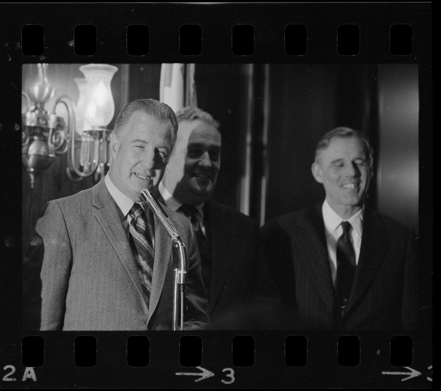 United States Vice President Spiro Agnew addresses luncheon honoring the Hellenic Chronicle at Marriot Hotel in Newton