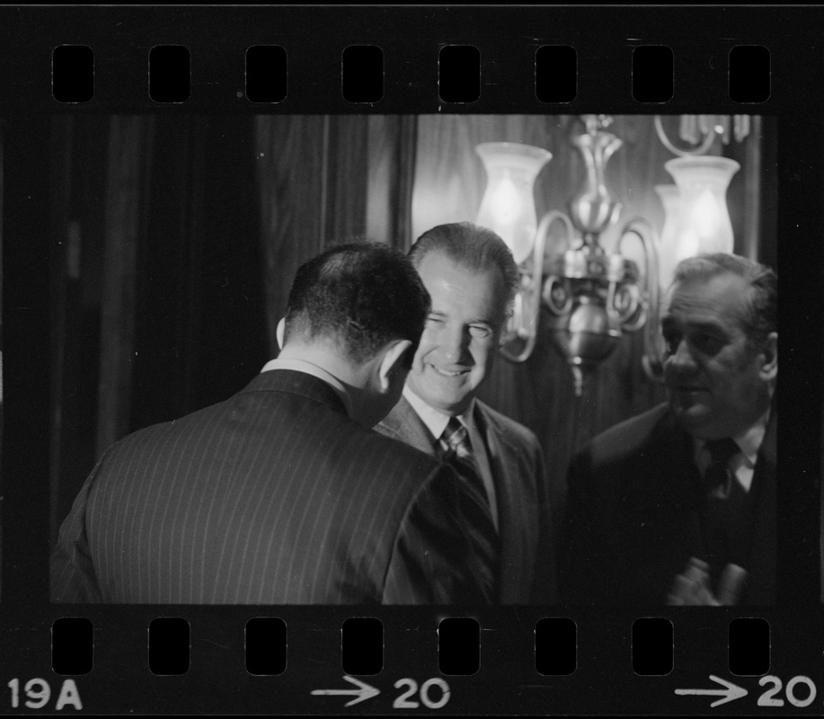 United States Vice President Spiro Agnew addresses luncheon honoring the Hellenic Chronicle at Marriot Hotel in Newton