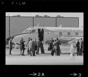 United States Vice President Spiro Agnew arriving at Boston's Logan Airport