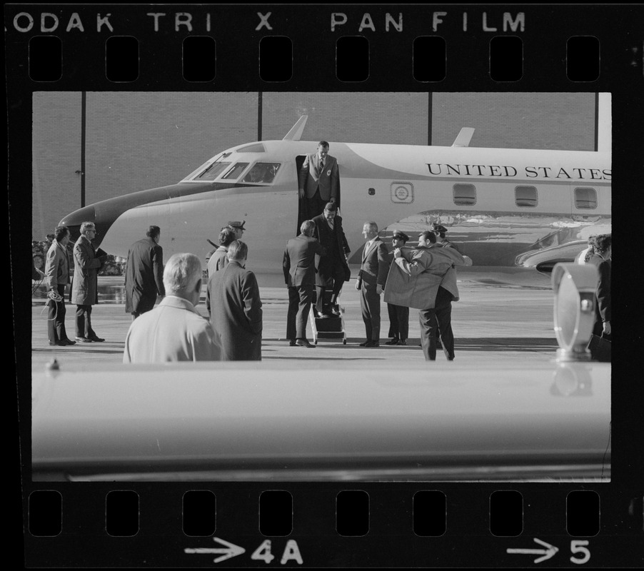 Sen. Edward Brooke and Vice President Spiro Agnew arriving at Boston's ...