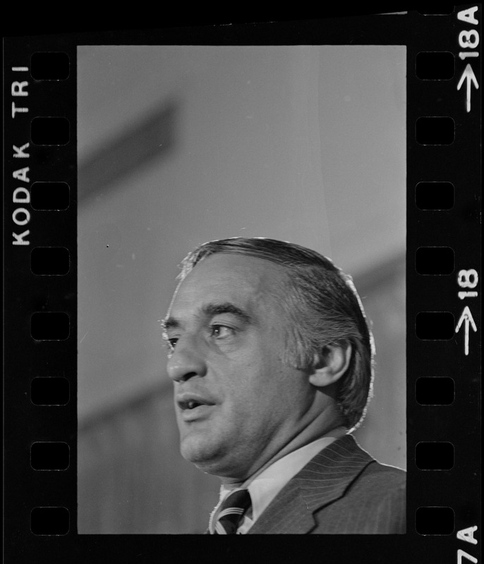 Francis X. Bellotti announcing his candidacy for governor of Massachusetts