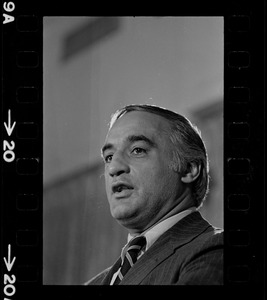Francis X. Bellotti announcing his candidacy for governor of Massachusetts