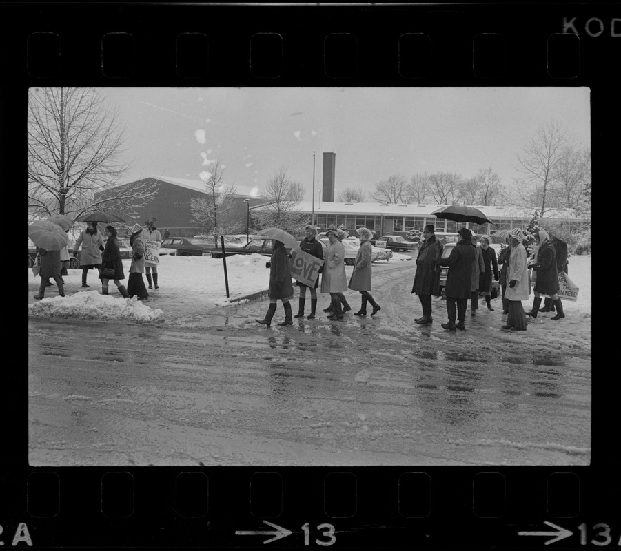 For second day, the picket lines are outside schools in Woburn Digital Commonwealth