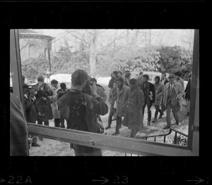 Black students approaching meeting with Amherst College president