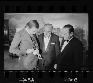 Dr. Christiaan Barnard with two unidentified men