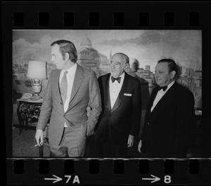 Dr. Christiaan Barnard with two unidentified men