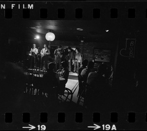 Band performing at Alexander's bar in Allston