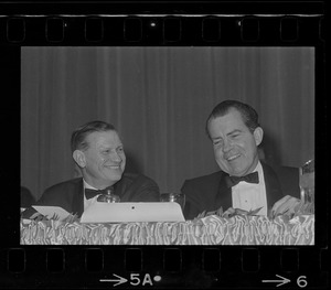 Gov. John Volpe and presidential candidate Richard Nixon at the Middlesex Club Lincoln Day Dinner
