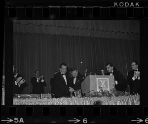 Presidential candidate Richard Nixon speaking at the Middlesex Club Lincoln Day Dinner