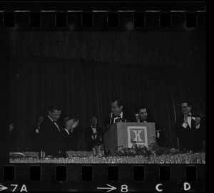 Presidential candidate Richard Nixon speaking at the Middlesex Club Lincoln Day Dinner