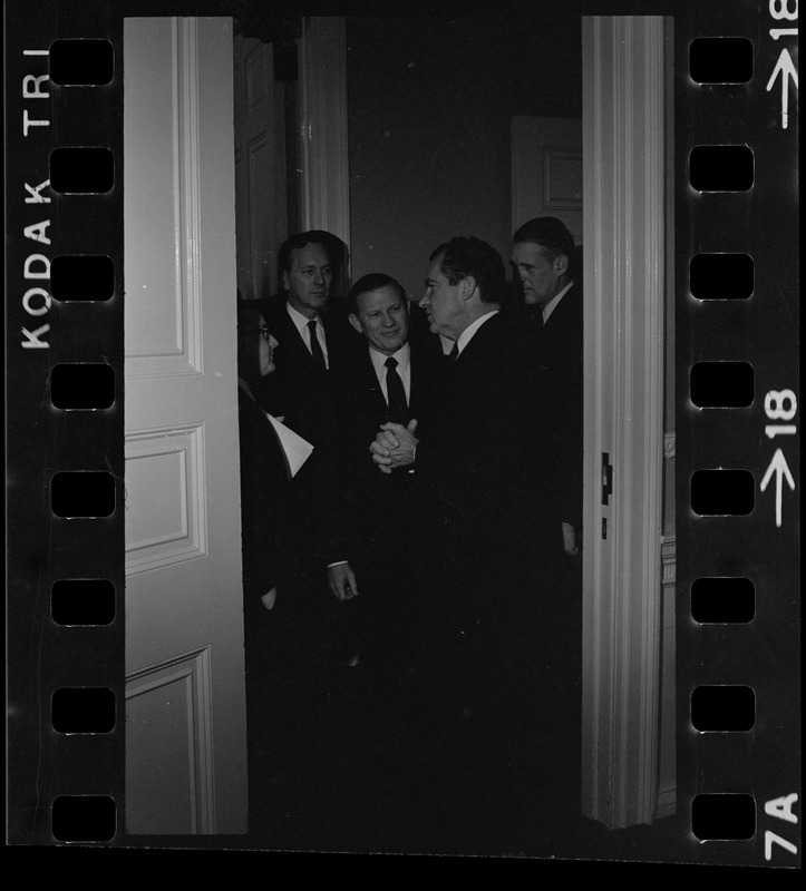 Gov. John Volpe and presidential candidate Richard Nixon at the Massachusetts State House