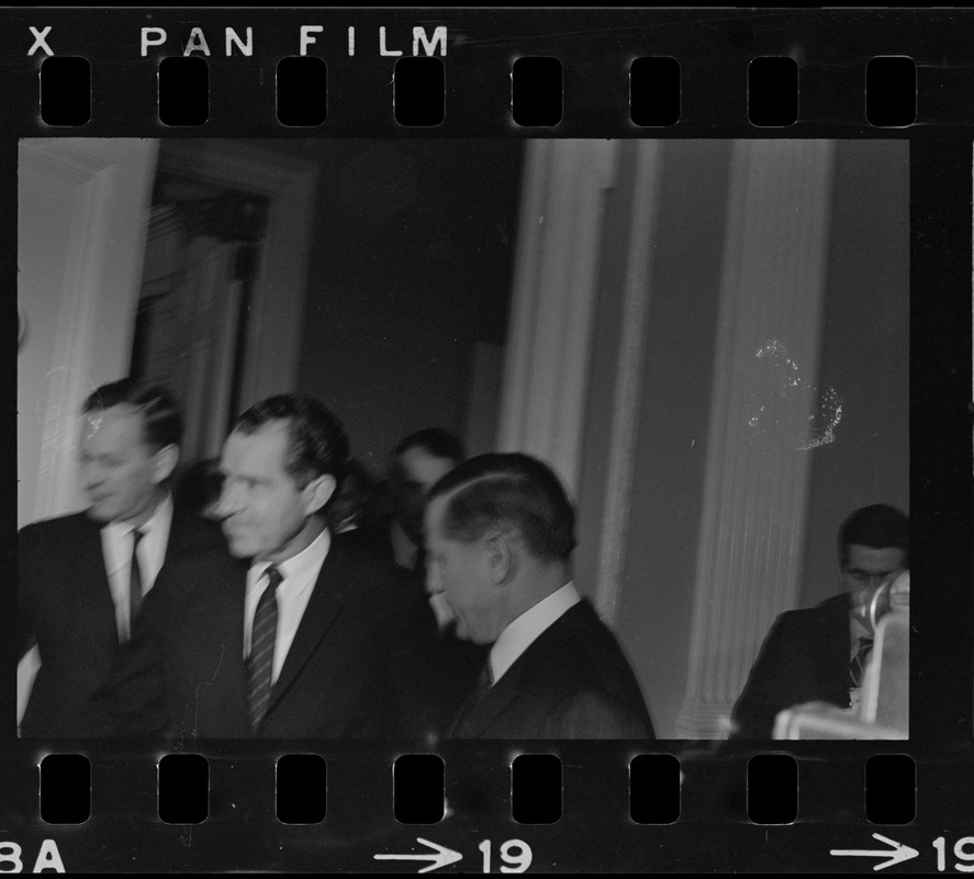 Gov. John Volpe and presidential candidate Richard Nixon at the Massachusetts State House