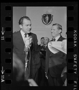 Gov. John Volpe and presidential candidate Richard Nixon at the Massachusetts State House