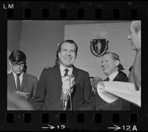 Gov. John Volpe and presidential candidate Richard Nixon at the Massachusetts State House