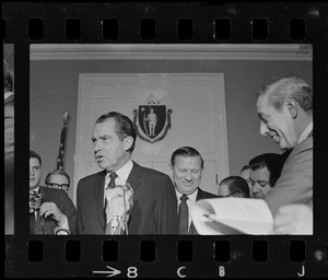 Gov. John Volpe and presidential candidate Richard Nixon at the Massachusetts State House