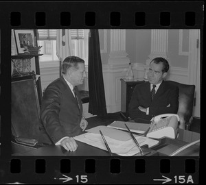 Gov. John Volpe and presidential candidate Richard Nixon at the Massachusetts State House