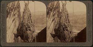 Access to monastery of St. Barlaam - 180 feet by rope - Meteora, Greece