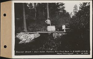 Weir below Beaver Brook at Pepper's mill pond dam, Ware, Mass., 8:30 AM, May 18, 1936