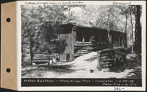 Arthur Gauthier, camp (Stony Bridge Pond), Templeton, Mass., Jun. 24, 1938