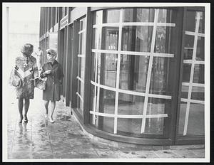 JFK Bldg windows taped