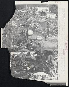 Hazlehurst, Miss: A deadly tornado touched down in this central Mississippi town early 1/23 cutting a quarter mile path. The Mississippi Highway Patrol reported that there are 10 known dead here and some 35 homes damaged and 20 demolished.