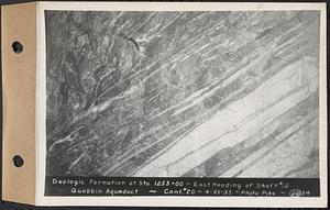 Contract No. 20, Coldbrook-Swift Tunnel, Barre, Hardwick, Greenwich, geologic formation at Sta. 1253+00, east heading of Shaft 12, Quabbin Aqueduct, Hardwick, Mass., Apr. 21, 1933